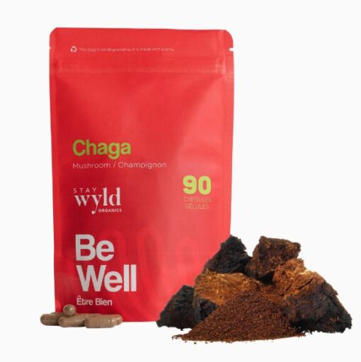 Stay Wyld Organics – Chaga-Pilz-Kapseln (Beutel mit 90 Stück)